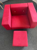 Moooi Bottoni fauteuil rood met poef, Ophalen of Verzenden, Metaal