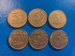 Rusland setje munten 5 roebel 2x 1998 2008 2012 2014 2021, Ophalen of Verzenden, Rusland, Setje