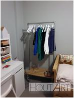 Kledingrek steigerbuis met steigerhout, Info@hout-art.nl, Nieuw, Ophalen of Verzenden, Hoeves 3 in Schijndel