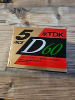 TDK D60 Cassettebandjes - 5 Stuks - Nieuw in Verpakking, 2 t/m 25 bandjes, Overige genres, Ophalen of Verzenden, Origineel