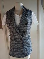 Tweed Gilet Midlang - Zwart Wit Lurex - Maat S/M, Maat 38/40 (M), Mi Piace, Zwart, Nieuw