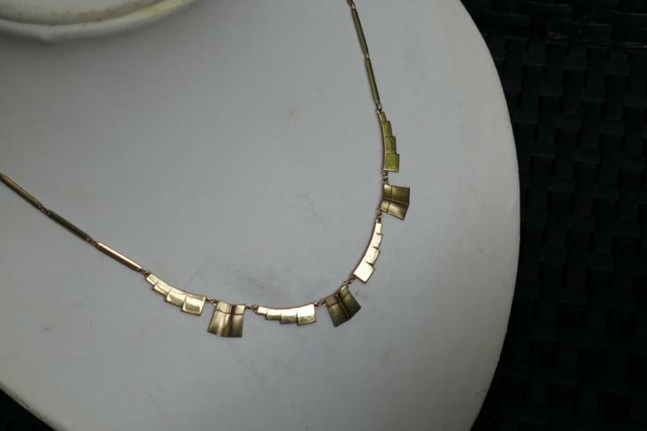 Art Déco Collier, Sieraden, Tassen en Uiterlijk, Antieke sieraden, Ketting, Overige materialen, Verguld, Verzenden