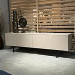 tv dressoir zwevend of staand Eiken fineer taupe/zwart 200cm, Ophalen, Eikenhout, Zo goed als nieuw, 200 cm of meer