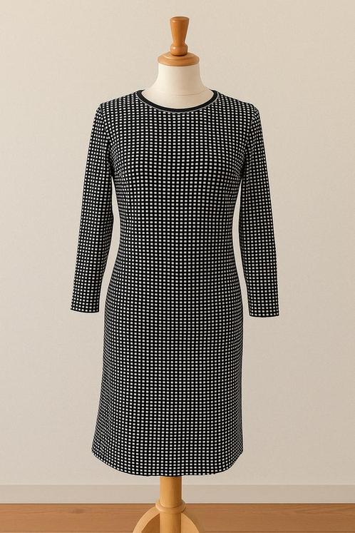 Zwart-wit EDC damesjurk - maat M, Kleding | Dames, Jurken, Zo goed als nieuw, Maat 38/40 (M), Zwart, Boven de knie, Ophalen of Verzenden