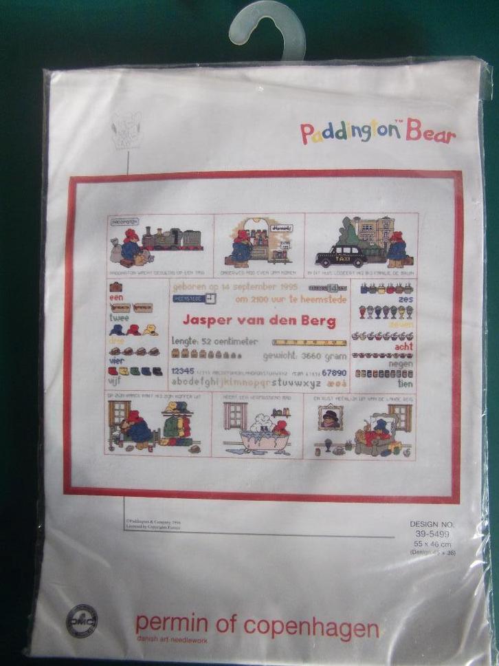 Borduurpakket van Permin of Copenhage -  Beertje Paddington, Hobby en Vrije tijd, Borduren en Borduurmachines, Nieuw, Borduurpakket