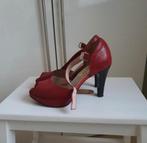 Rode leren peeptoes pumps maat 34, Kleding | Dames, Schoenen, Pumps, Verzenden, Gedragen, Rood