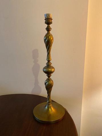 Vintage brass table lamp base - spiral twist design beschikbaar voor biedingen