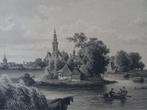 gravure Edam van de Purmerringdijk, Umbach 1860, Antiek en Kunst, Kunst | Etsen en Gravures, Verzenden