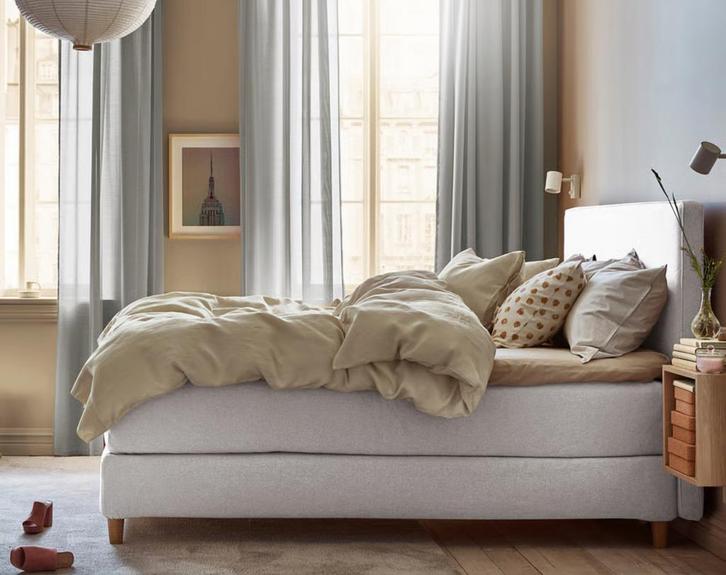 Boxspring 160x200 - Gebruikt, nette staat, Huis en Inrichting, Slaapkamer | Bedden, Gebruikt, Tweepersoons, 160 cm, 200 cm, Stof