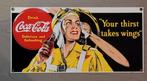 Emaille Reklame bord.                            Coca Cola., Verzamelen, Ophalen of Verzenden, Gebruikt, Reclamebord