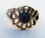 Vintage ring met abalone, sterling zilver, (6005-1120), Ophalen, Zo goed als nieuw, 17 tot 18, Dame