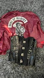Ledere nep jasje sons of anarchie maat l met korset, Ophalen of Verzenden, Zo goed als nieuw, Maat 38/40 (M), Carnaval
