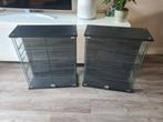 2 mat zwarte vitrine kasten vitrinekast vitrinekasten kast, Huis en Inrichting, Kasten | Vitrinekasten, Ophalen, Met deur(en)