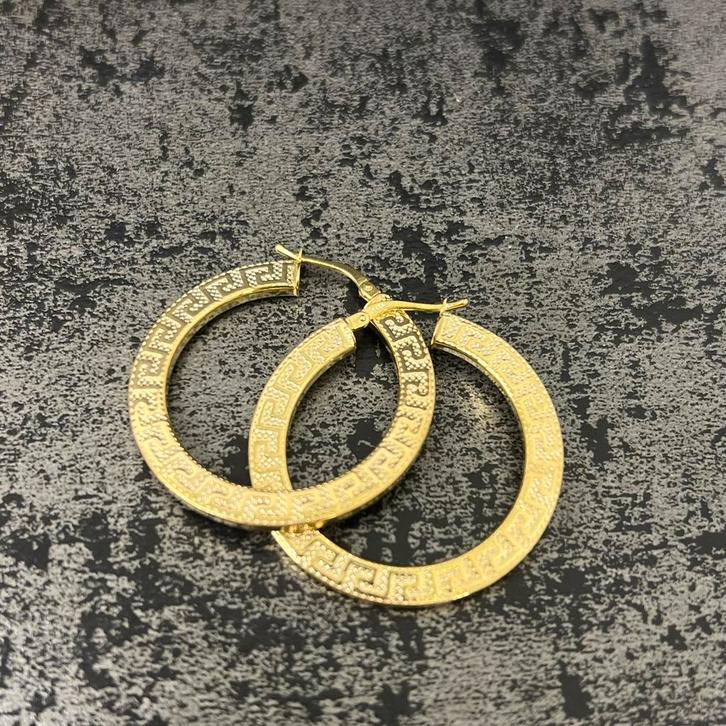 14k gouden oorbellen versace model, Sieraden, Tassen en Uiterlijk, Oorbellen, Zo goed als nieuw, Zilver, Ophalen of Verzenden