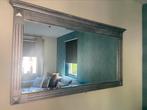 Grote houten spiegel zilver geverfd, Overige typen, 150 tot 200 cm, Zo goed als nieuw, Hout