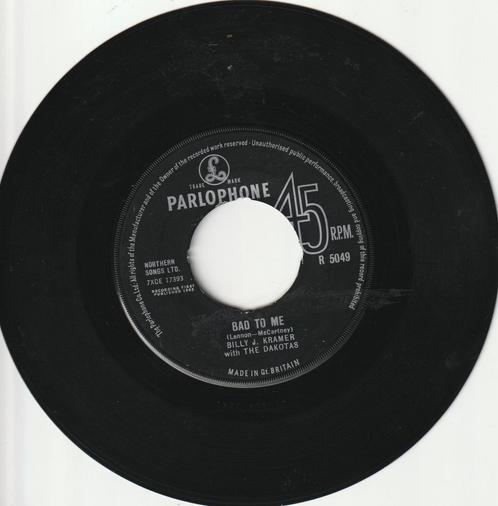 Billy J. Kramer+Dakotas -Bad To Me & I Call Your Name  1963, Cd's en Dvd's, Vinyl Singles, Gebruikt, Pop, Ophalen