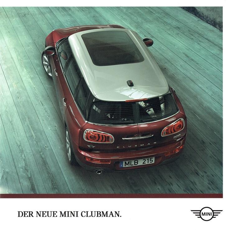 Folder Mini Clubman (2015), Verzenden, Zo goed als nieuw, Overige merken