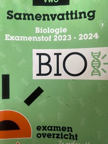 Samenvatting VWO Biologie 2023-2024 beschikbaar voor biedingen
