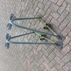 7 kunststof bouwhek blokken en 6 metalen bouwhek staanders, Doe-het-zelf en Verbouw, Ophalen, Gebruikt