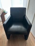 Zwarte lederen fauteuil 4x, Huis en Inrichting, Fauteuils, Minder dan 75 cm, Leer, Ophalen of Verzenden, Zo goed als nieuw