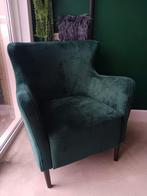 Fauteuil, stoel, velours, groen, Huis en Inrichting, Stoelen, Ophalen, Overige materialen, Overige kleuren, Zo goed als nieuw
