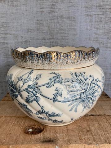 Vintage  bloempot / cachepot "Chrysanthème" in goede staat beschikbaar voor biedingen
