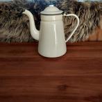 Emaille koffiepot wit met blauwe rand, Ophalen of Verzenden