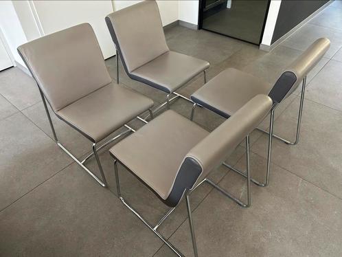 Leolux spring senso leren grijze design eetkamerstoelen, Huis en Inrichting, Stoelen, Ophalen