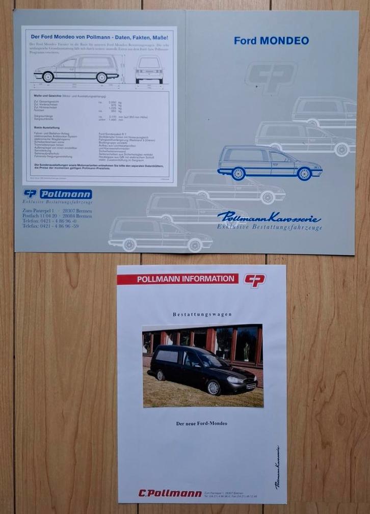 Ford Mondeo, Begrafenis/Bestattungsfahrzeug uit 1995 € 10,--, Boeken, Auto's | Folders en Tijdschriften, Zo goed als nieuw, Ford