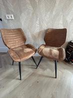 6 eetkamerstoelen industriële look, Huis en Inrichting, Stoelen, Ophalen, Gebruikt, Bruin, Metaal