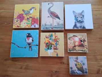 7 print / art/ decoratie houten blokken Loods 5 (los of set) beschikbaar voor biedingen