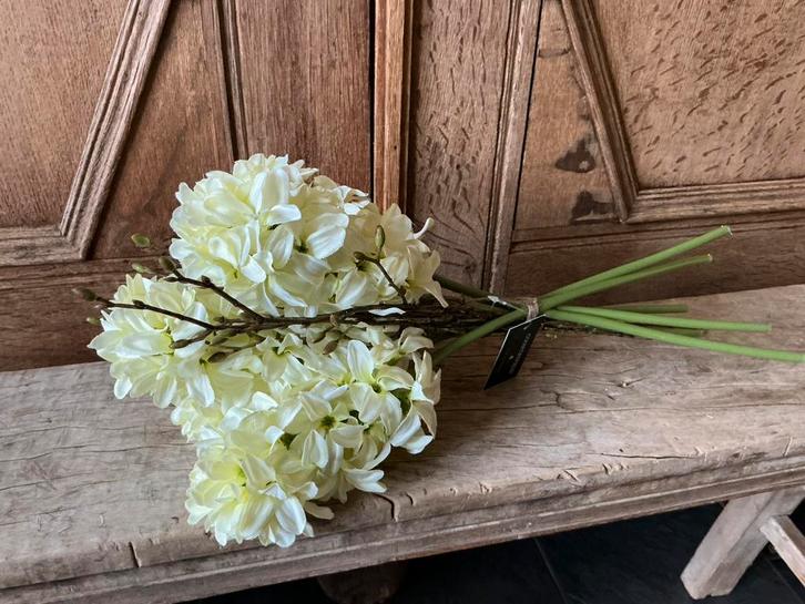 AANBIEDIND creme zijde hyacinten me kunsttakjes kunstbloemen, Huis en Inrichting, Woonaccessoires | Kunstplanten en Kunstbloemen