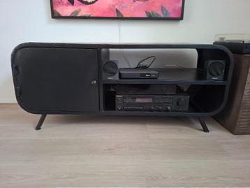 Vintage tv kast metaal mat zwart