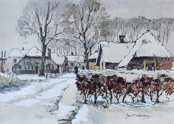 Jan Korthals (1916-1972) - Dorpsgezicht in de sneeuw beschikbaar voor biedingen