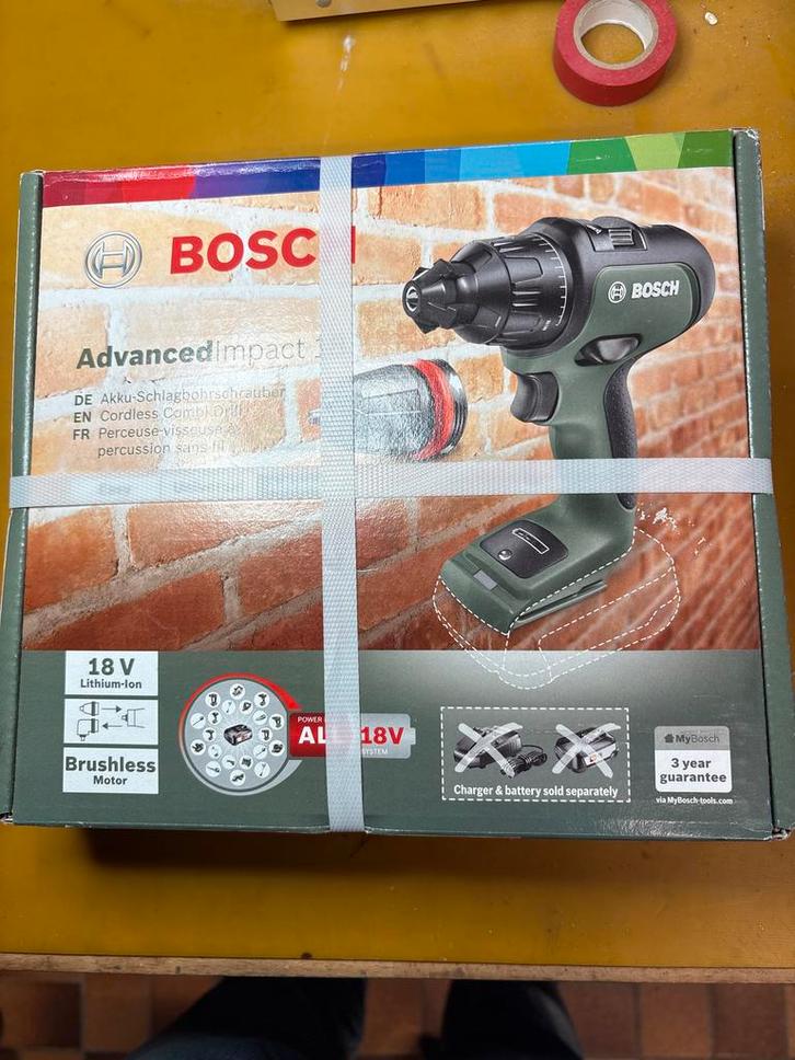 Bosch AdvancedImpact 18 Accu Boor-/Schroefmachine, Doe-het-zelf en Verbouw, Gereedschap | Boormachines, Nieuw, Boor- en Schroefmachine