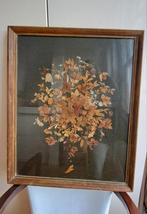 Vintage lijst met gedroogde bloemen 68x56 cm, Ophalen of Verzenden