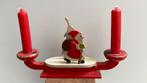 Vintage Houten Kandelaar met Kaarsjes - na 1945, Diversen, Kerst, Ophalen of Verzenden, Gebruikt