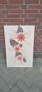 Geborduurd vintage wandpaneel, Ophalen of Verzenden, Zo goed als nieuw, Schilderij, Minder dan 50 cm