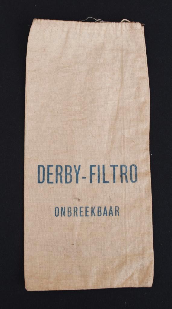 Derby-Filtro onbreekbaar - zakje van textiel - Jaren ‘40, Verzamelen, Rookartikelen, Aanstekers en Luciferdoosjes, Zo goed als nieuw