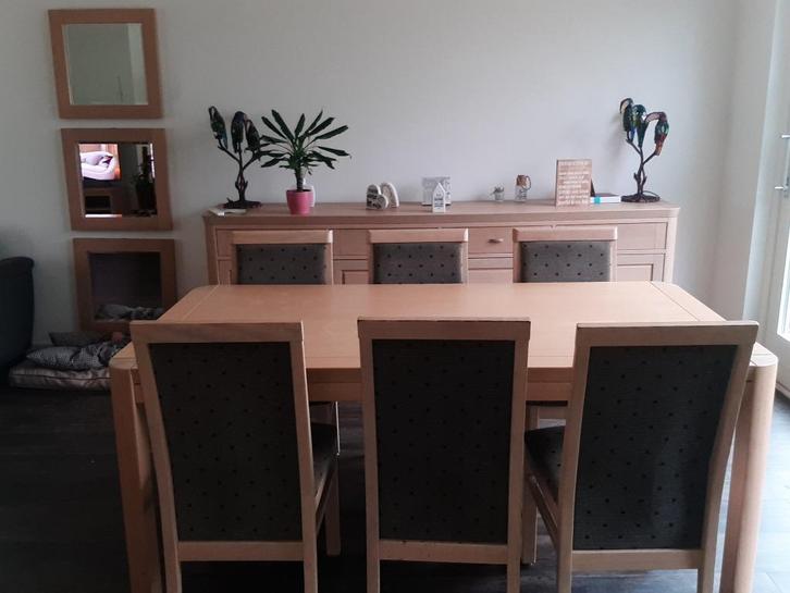 Complete woonkamerset, Huis en Inrichting, Complete eetkamers, Gebruikt, 6 tot 8 stoelen, Ophalen