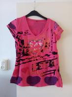 dames cyclaam roze shirt met print/maat s, Ophalen of Verzenden, Zo goed als nieuw, Korte mouw, Roze