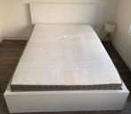 Ikea malm bed wit 140x200, Huis en Inrichting, Slaapkamer | Bedden, Gebruikt, 140 cm, Wit, Hout