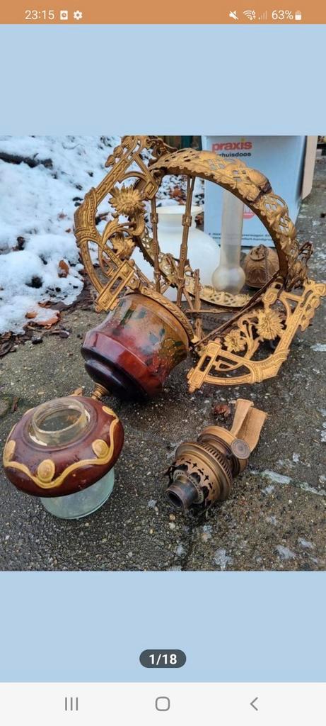 Werkelijk prachtige antieke petroleum hanglamp vr liefhebber, Antiek en Kunst, Antiek | Lampen, Ophalen