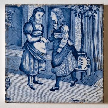 Wedgwood tegel 'January' -Victoriaans ca.1878-1880 beschikbaar voor biedingen