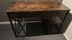 Stoer bureau van hout en staal met lade, Huis en Inrichting, Tafels | Sidetables, Ophalen, 100 tot 150 cm, Zo goed als nieuw, Metaal