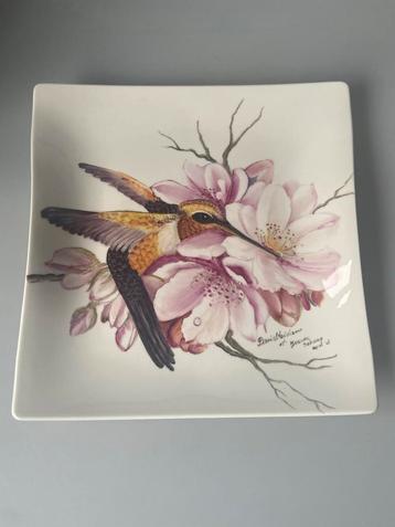 Villeroy & Boch Schaal, Kolibrie, Handgeschilderd, Gesigneer beschikbaar voor biedingen