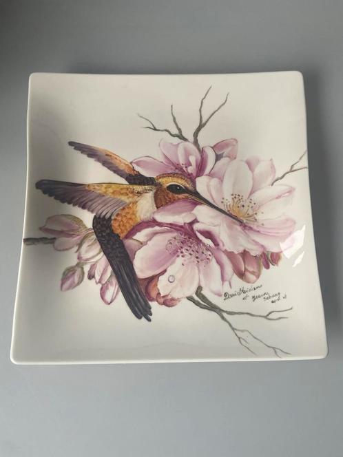 Villeroy & Boch Schaal, Kolibrie, Handgeschilderd, Gesigneer, Antiek en Kunst, Antiek | Porselein, Ophalen of Verzenden