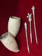 3 PIJPENWROETERS, PEUTERAARS, PIJPENRAGERS, Antiek en Kunst, Verzenden, Zilver
