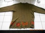 Groene wollen trui met vlinders, Kleding | Dames, Ophalen of Verzenden, Zo goed als nieuw, Maat 36 (S), Groen