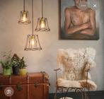 Retro hanglamp plafondlamp granny frame, Huis en Inrichting, Ophalen of Verzenden, Zo goed als nieuw, Glas, Retro